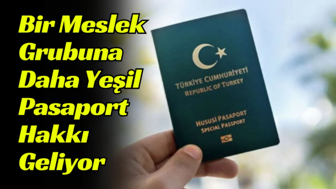 Bir Meslek Grubuna Daha Yeşil Pasaport Hakkı Geliyor