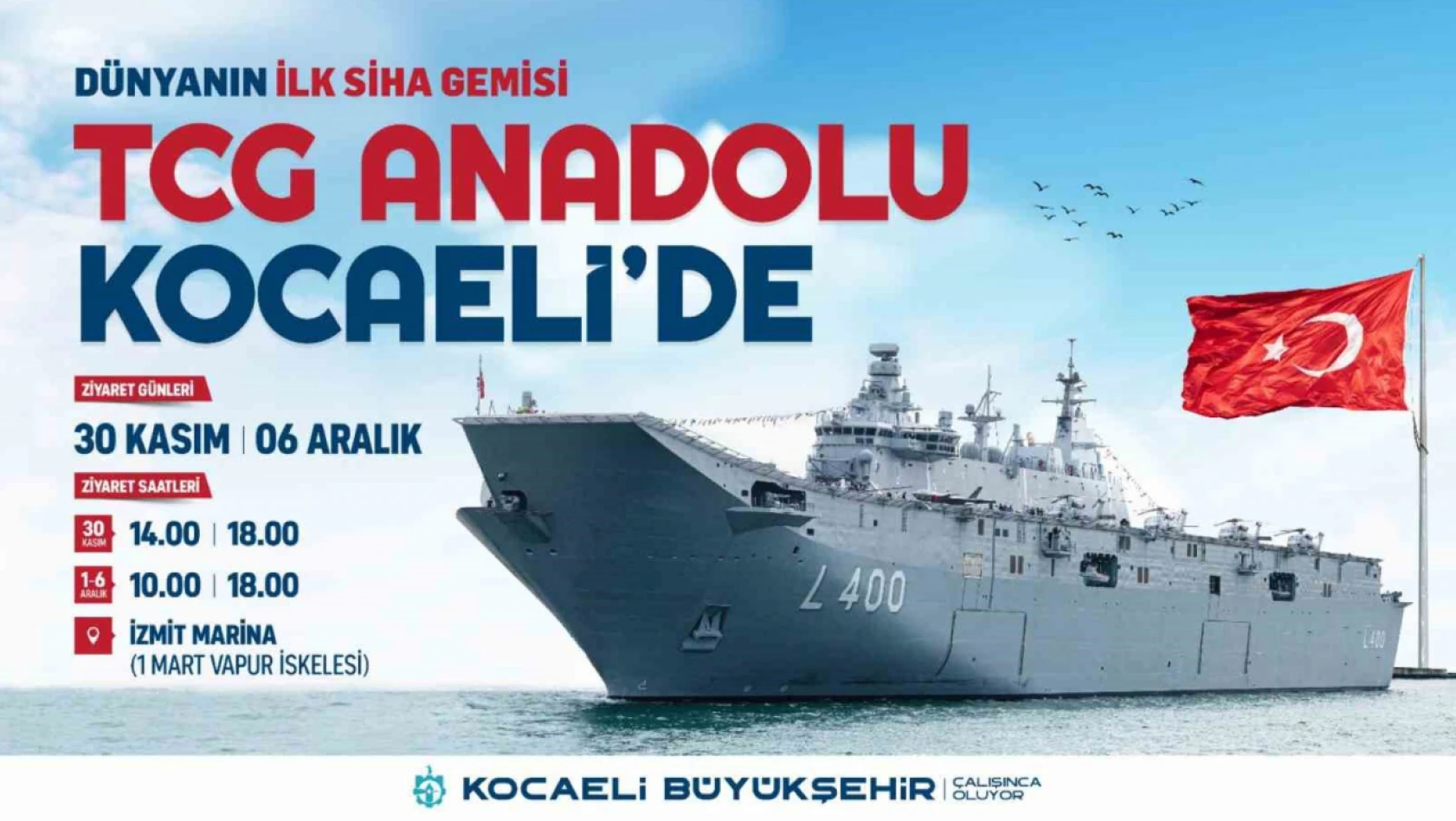 TCG Anadolu İzmit Körfezi'ne demirleyecek