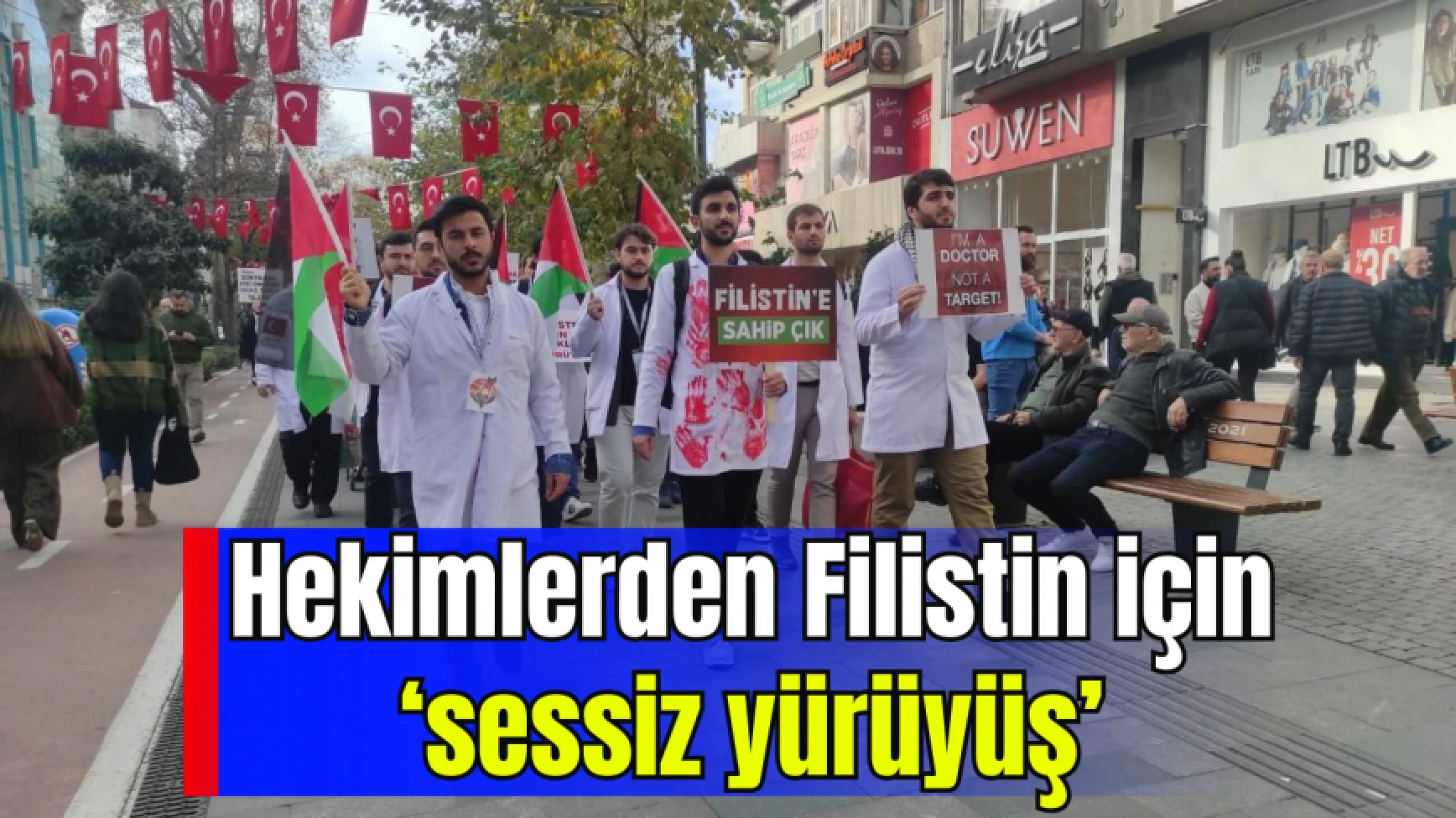 Hekimlerden Filistin için ‘sessiz yürüyüş’