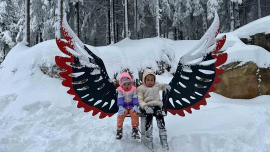 Kartepe kar ile şenlendi