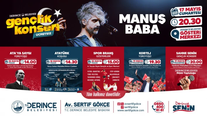 Derince'de 19 Mayıs Coşkusu  Üç Gün Sürecek Etkinliklerle Kutlanacak