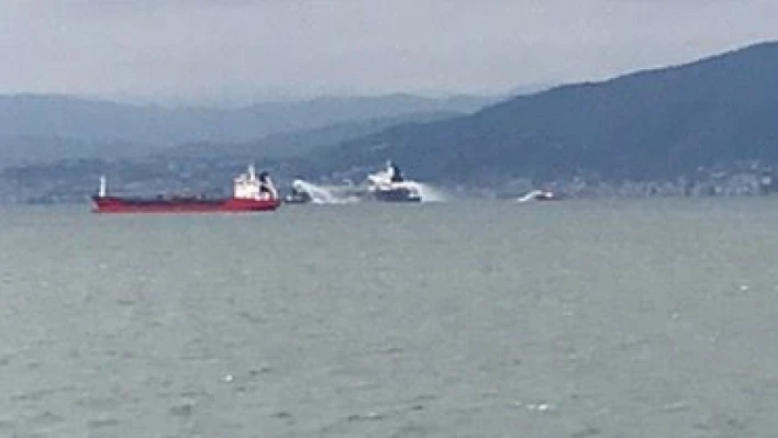 İzmit Körfezi'nde tanker gemisinde korkutan yangın