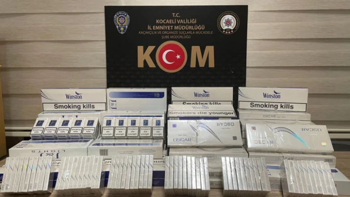 İzmit'te bin 30 bandrolsüz sigara ele geçirildi
