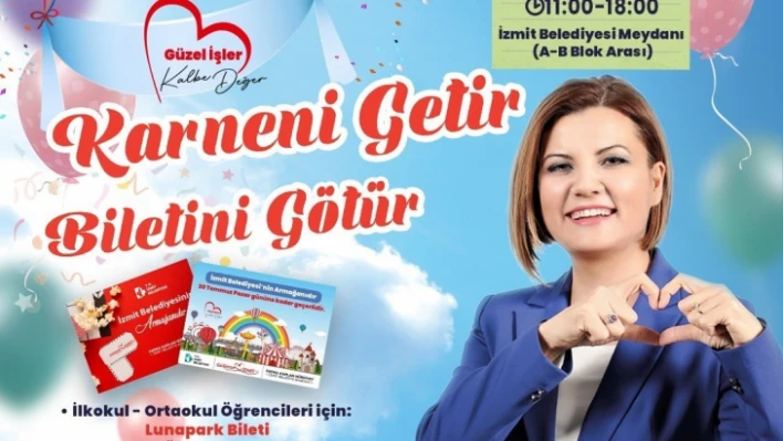 Karnelerini getiren öğrencilere hediye bilet