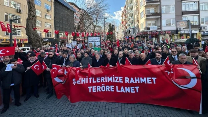 PKK ve İsrail lanetlendi! Filistin ve şehitlerimiz için yürüdüler