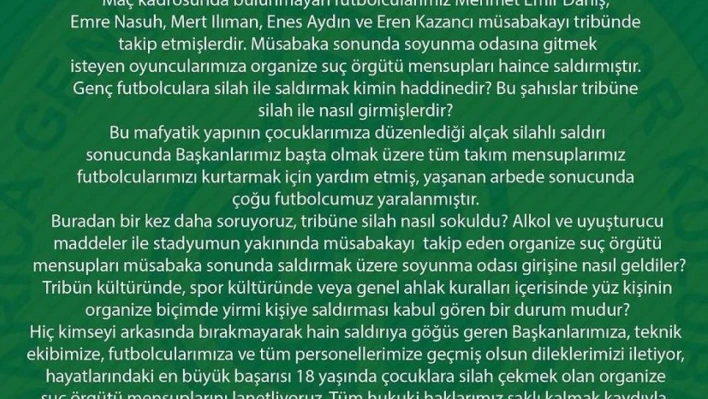 Tribüne silah sokulduğu iddiası