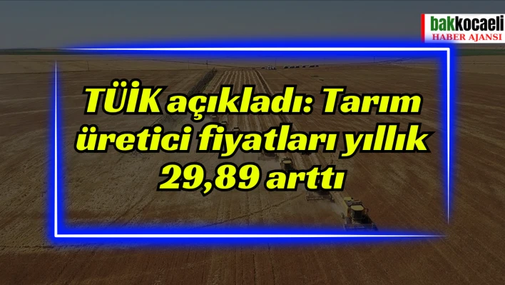 TÜİK açıkladı: Tarım üretici fiyatları yıllık 29,89 arttı