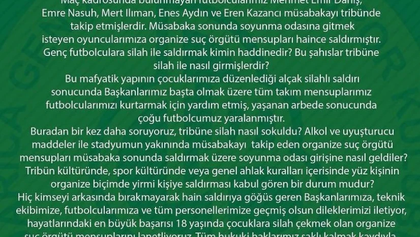 Tribüne silah sokulduğu iddiası
