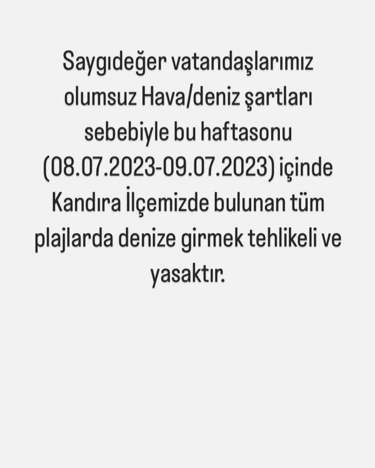 Kandıra'da hafta sonu denize girmek yasaklandı!